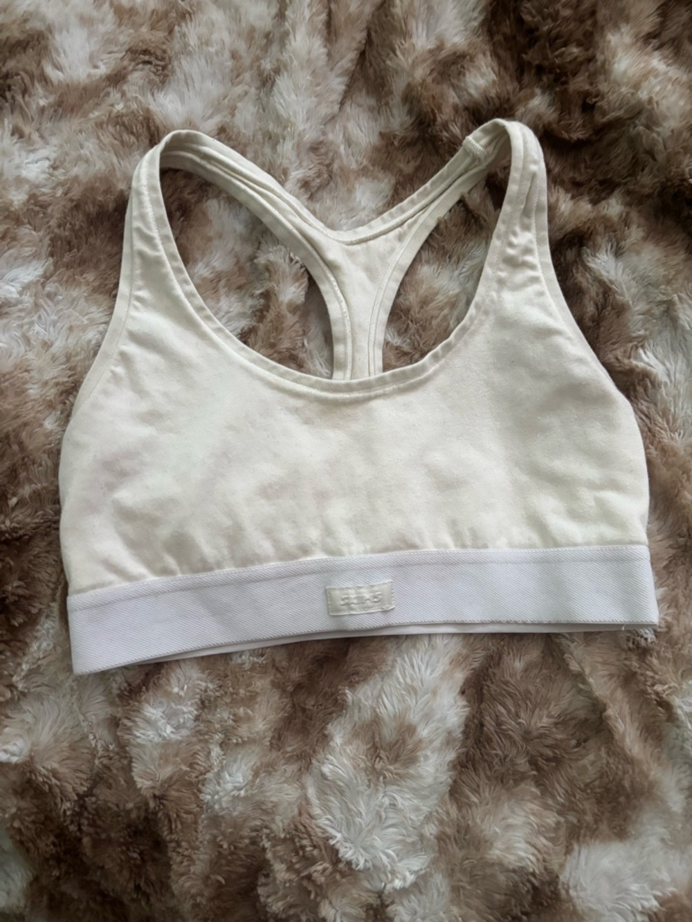 Skims Racerback Sports Bra Size Medium in Bone